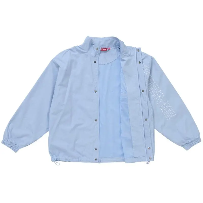 Supreme Men's Spellout Embroidered Ripstop Track Jacket Light Blue, from StockX