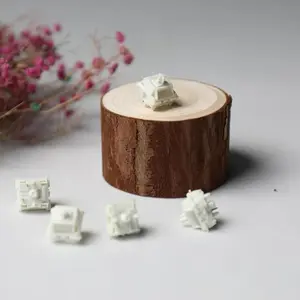 Gateron Smoothie Linear Keyboard Switch,5-pin 40gf 22mm Dual-Stage Spring Pre-lubed Full POM Key Switches for Mechanical Gaming Keyboard(Smoothie White 45pcs)