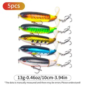 Topwater Fishing Lures Set Whopper Plopper Bass Lures with Floating Rotating Tail Fish Bait Lures Hard Bait Hook/Fish Tackle Bait for Freshwater and Saltwater fishing  advent