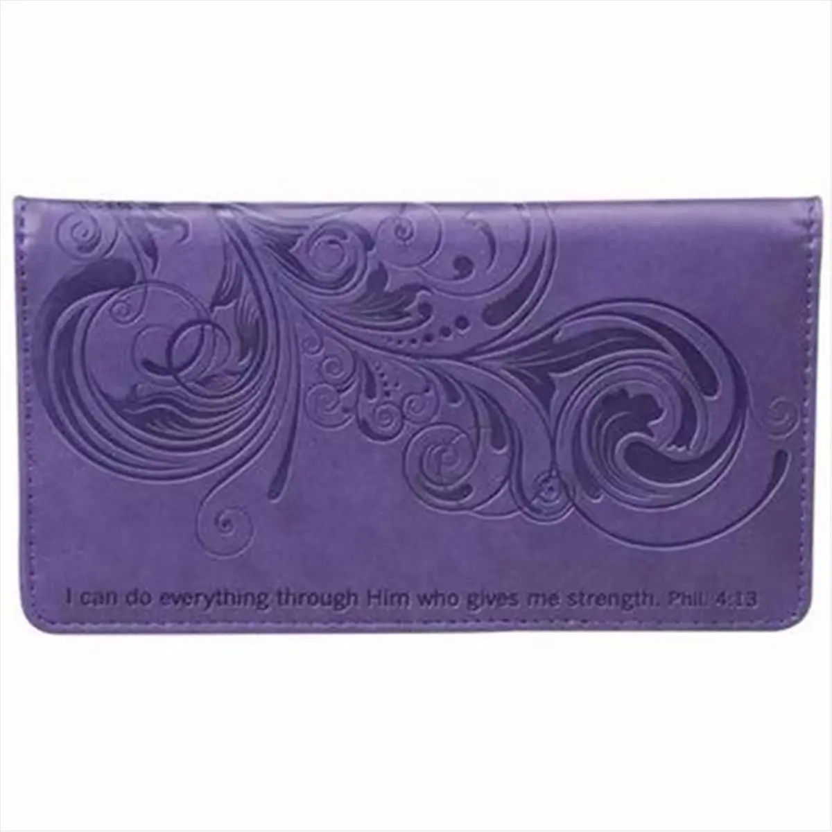 212 MAIN Purple Checkbook Cover with "I Can Do Everything" Design, Multifunctional Office Stationery with Adjustable Dividers, Desk Supplies Organizer, Work Accessories