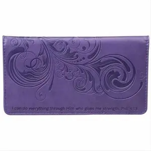 Checkbook Cover I Can Do Everything Purple