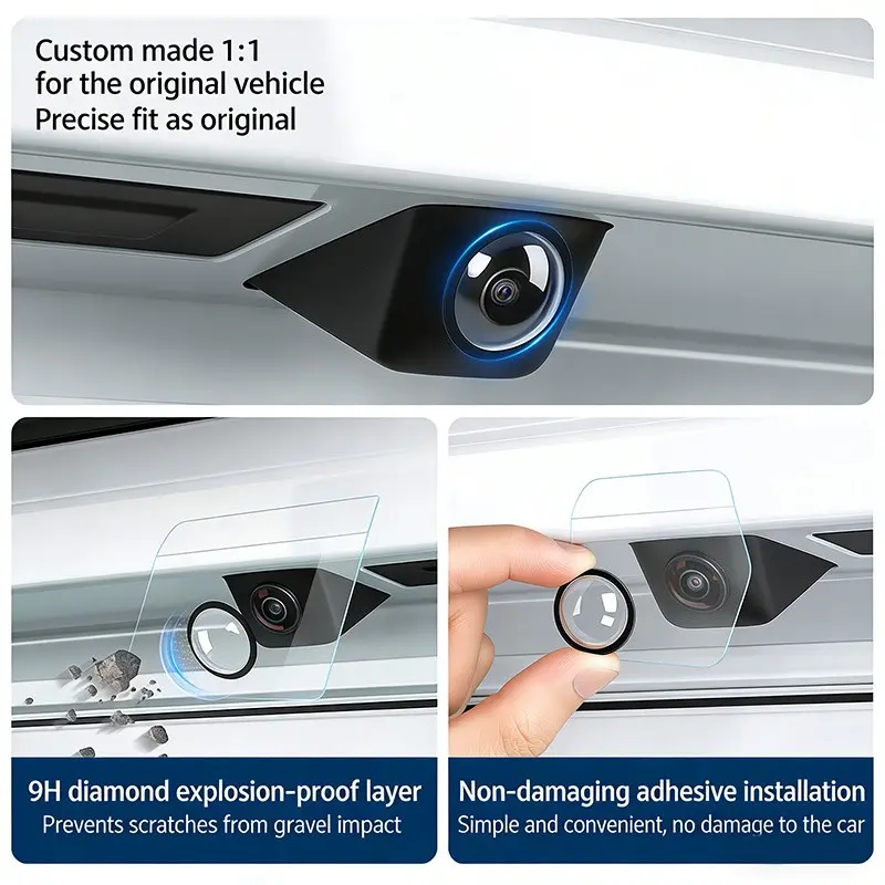 2/6 Pack Upgraded Car 360 Degree Camera Protective Cover, HD Transparent, Anti-Collision, Anti-Scratch, Anti-Wear