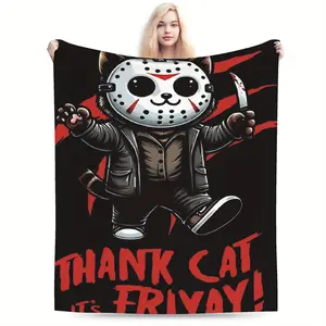 Friday the 13th Jason Voorhees Themed Custom Image Throw Blanket - Soft, Lightweight, All-Season Bedding Throw for Sofas, Bedrooms, Custom Image Blanket
