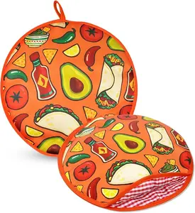 Thickened Design Tortilla Warmer Pouch, 12 Inch Microwavable Insulated Fabric Pouch Keeps Tortillas Fresh & Warm, Perfect for Home, Kitchen, Party