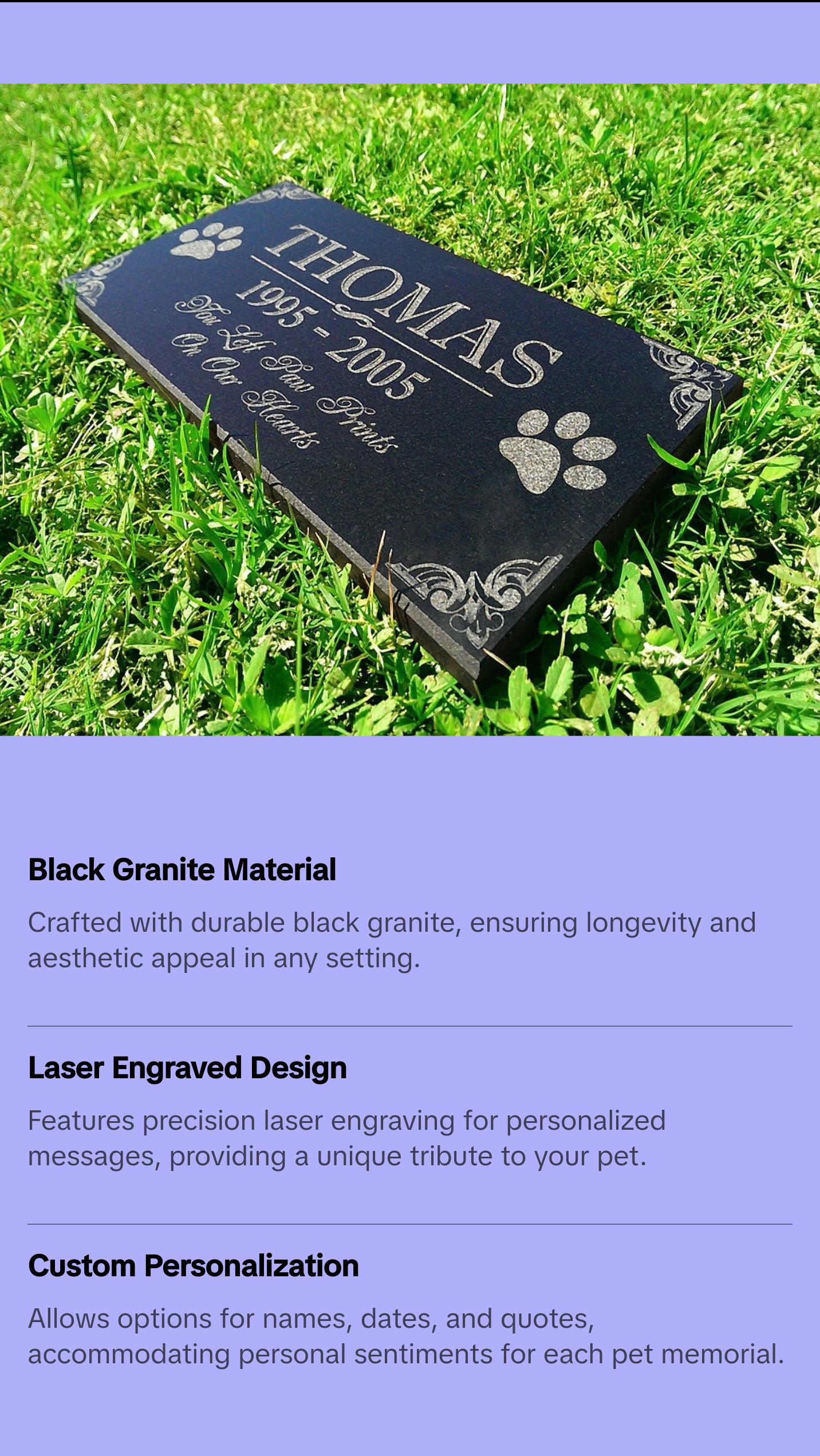 Classic Paws Design for Cat or Dog | Memorial Marker