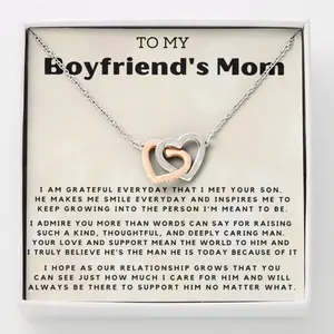 To My Boyfriend's Mom Necklace, Gift for My Boyfriend's Mom Christmas, Christmas Gift for My Boyfriend’s Mom, Birthday Gifts Boyfriend’s Mom, Necklace With Meaningful Message Card Inside