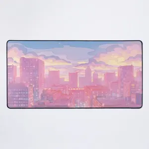 Tokyo sunset &; train in the dark (Soft Version) Mouse Pad - Desk Mat