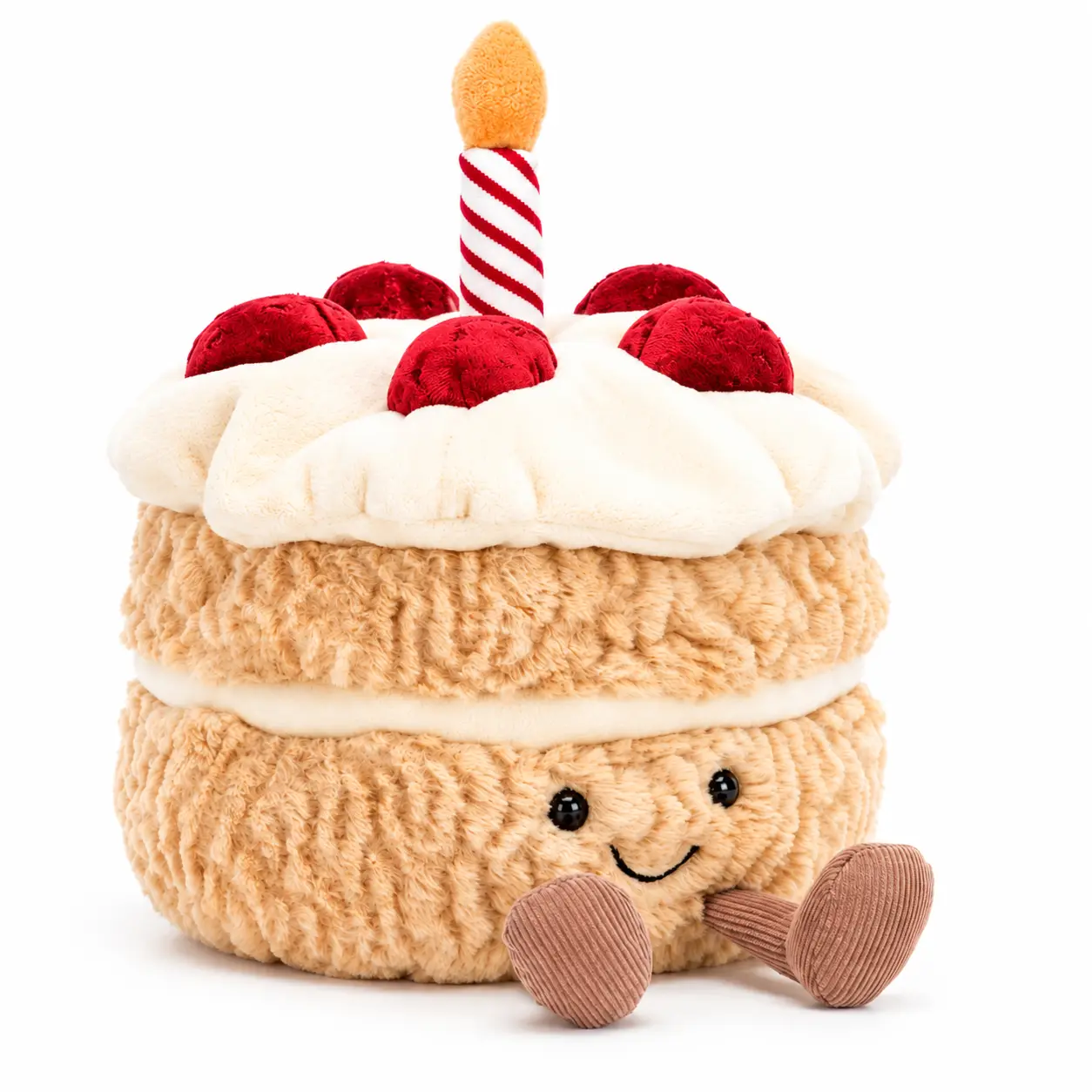 Jellycat Amuseables Birthday Cake Plush Toy – Cute Soft Stuffed Cake with Candle, Kawaii Birthday Gift for Kids & Adults