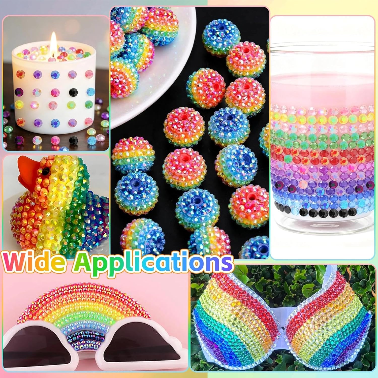 DIY Diamond Bedazzling Kit with 3mm Mixed Resin Rhinestones , Equipped with a complete range of tools，Perfect for DIY Crafts, Clothing, Nail Art Supplies