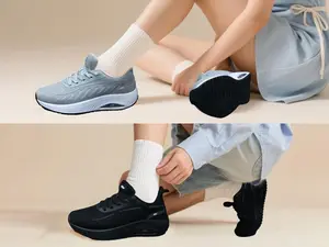 AOV Women's Adjustable Arch Support Shoes, Air Cushion Shock Absorption, Non-Slip, Anti-Fatigue Comfort Walking Shoes for All-Day Standing