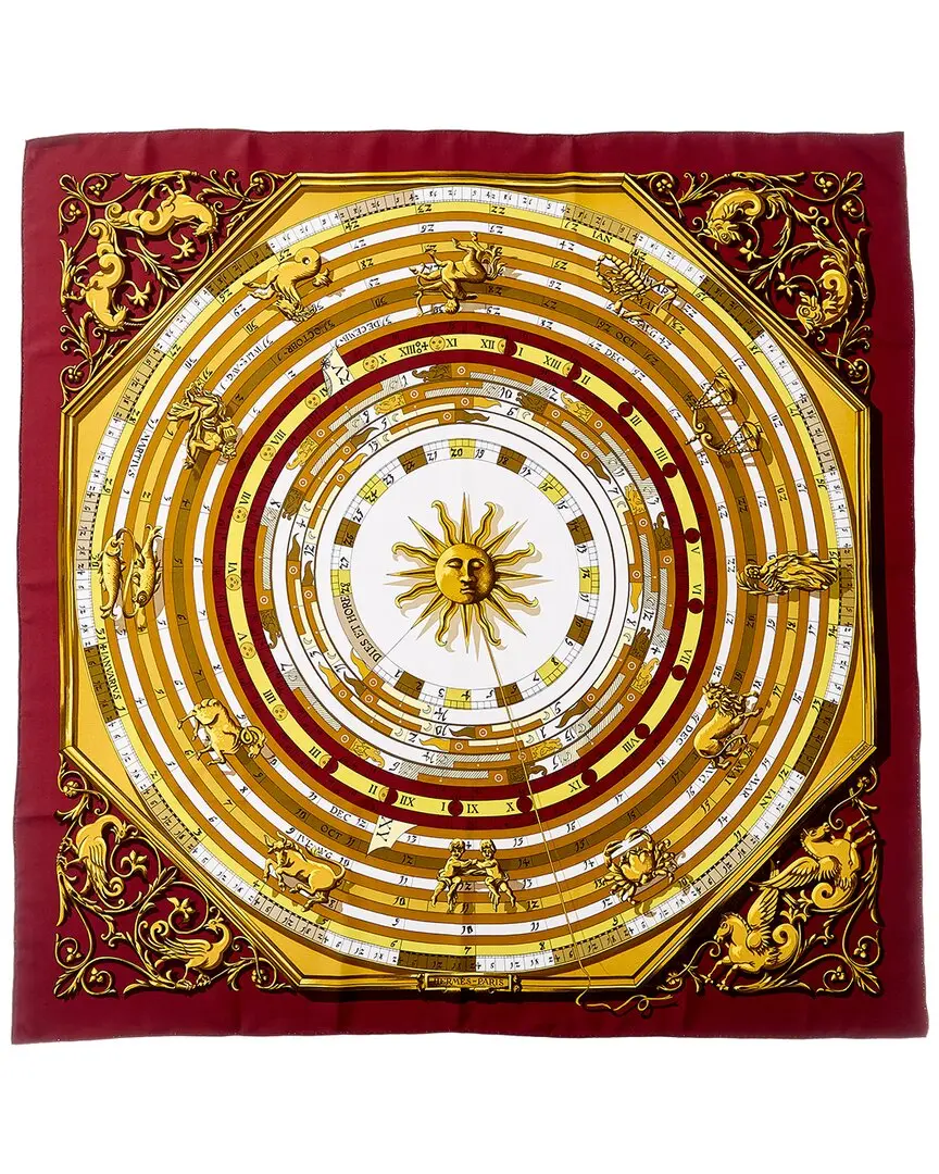 Hermès Multicolor Silk Dies Et Hore Scarf 90 (Authentic Pre-Loved)