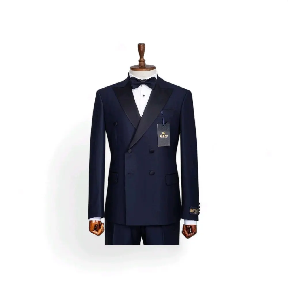 Men's Luxury 2-Piece Slim Fit Tuxedo Suit Set, Made in Turkey Limited Edition Formal Wear, Matching Tailored Cut Jacket & Trousers, Tuxedo Look Menswear