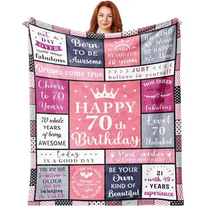70th Birthday Gifts for Women Blanket 50"x60", 70th Birthday Gifts, Gifts for 70 Year Old Woman, 70th Birthday Decorations, 70 Year Old Birthday Gift for Ladies, 1955 Birthday Gift Ideas Throw