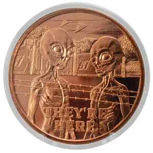 Aliens 1 oz .999 Pure Copper Coin With Protective Capsule