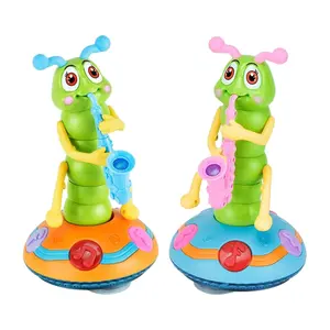 Twisting Singing Caterpillar Saxophone Toys Battery Powered Musical Educational Toy Cultivate Imagination Interactive Toy for Kid Children