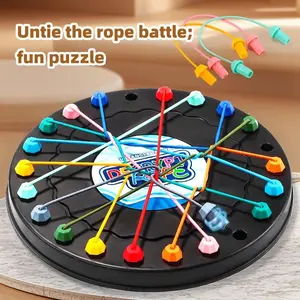Twisted Rope Puzzle Game Brainy Knots Rope Untangling Board Game, Rope Knots Challenge Game, String Solution Central Lacing Toys