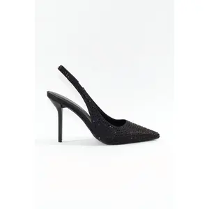 DEMI Embellished Slingback Pumps - Black