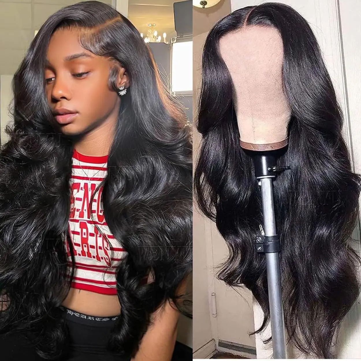 Wear and Go Glueless Wigs Hair Pre Plucked Pre Cut Wigsfor Black Women 180 Density Water Wave Bob Wig HairCurly Wig 26 Inch
