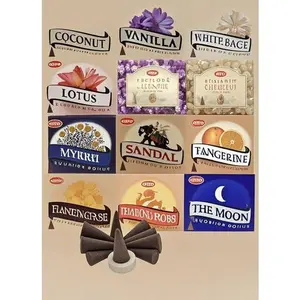 12 Assorted Aromatherapy Cones - 120 Pack for Relaxation - Natural Scented Incense Cones - Handcrafted & Long-Lasting - Perfect for Meditation & Home Fragrance Perfume Freshener