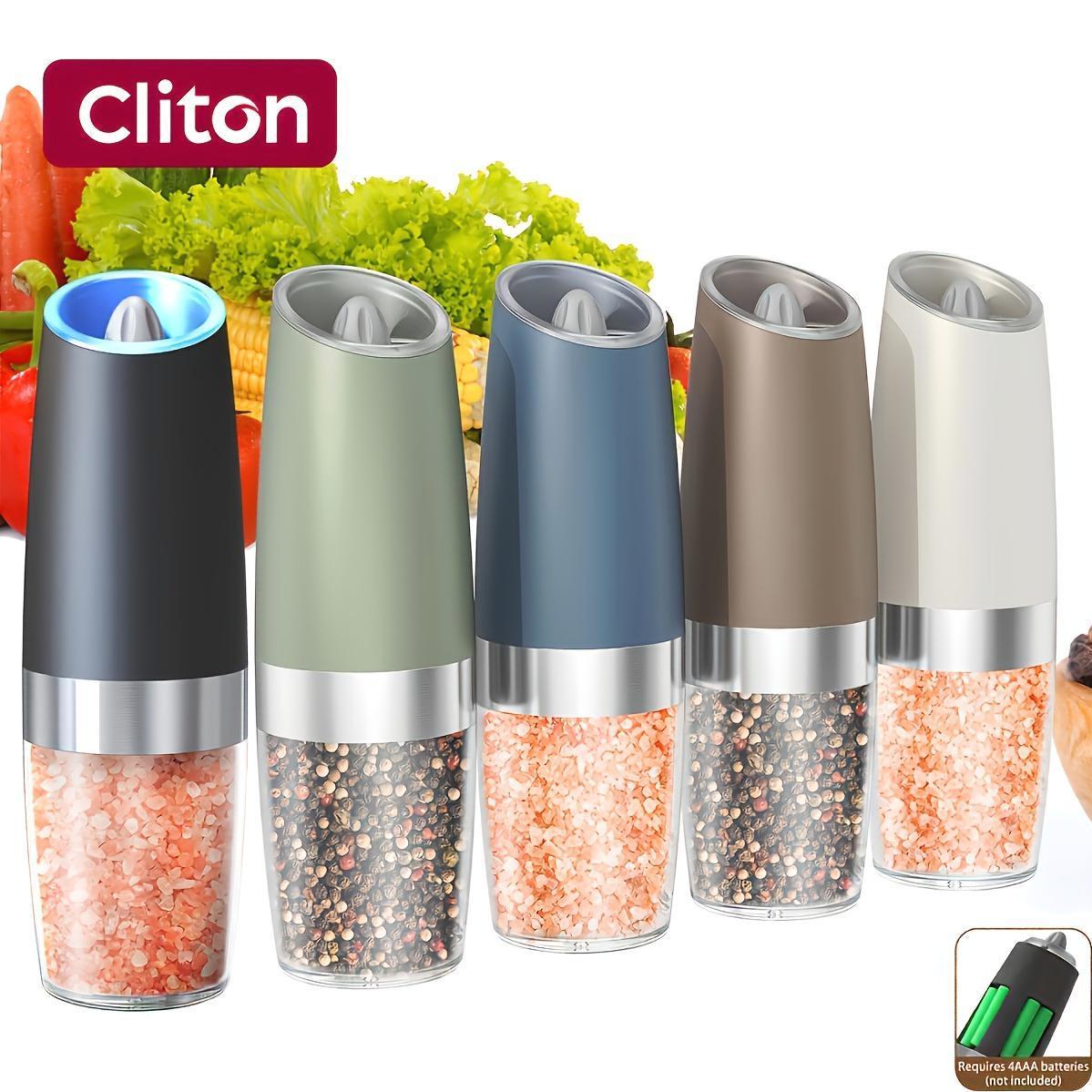 1pc-2pcs Electric Salt and Pepper Grinder Set with LED Lights - Large Capacity, Gravity-Driven Mechanism, Multi-Color Options, Modern Home Kitchen Utensils for Seasoning