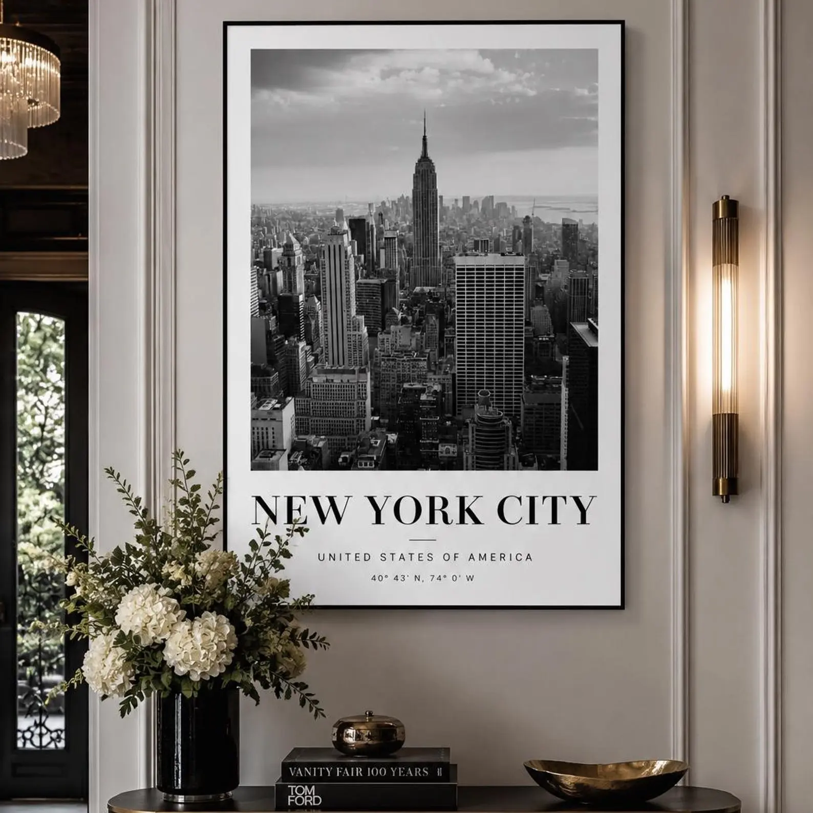 City Skyline - Premium City Poster - Black And White Minimalist Urban Architecture Print - Vintage - Retro - Home Wall Decor