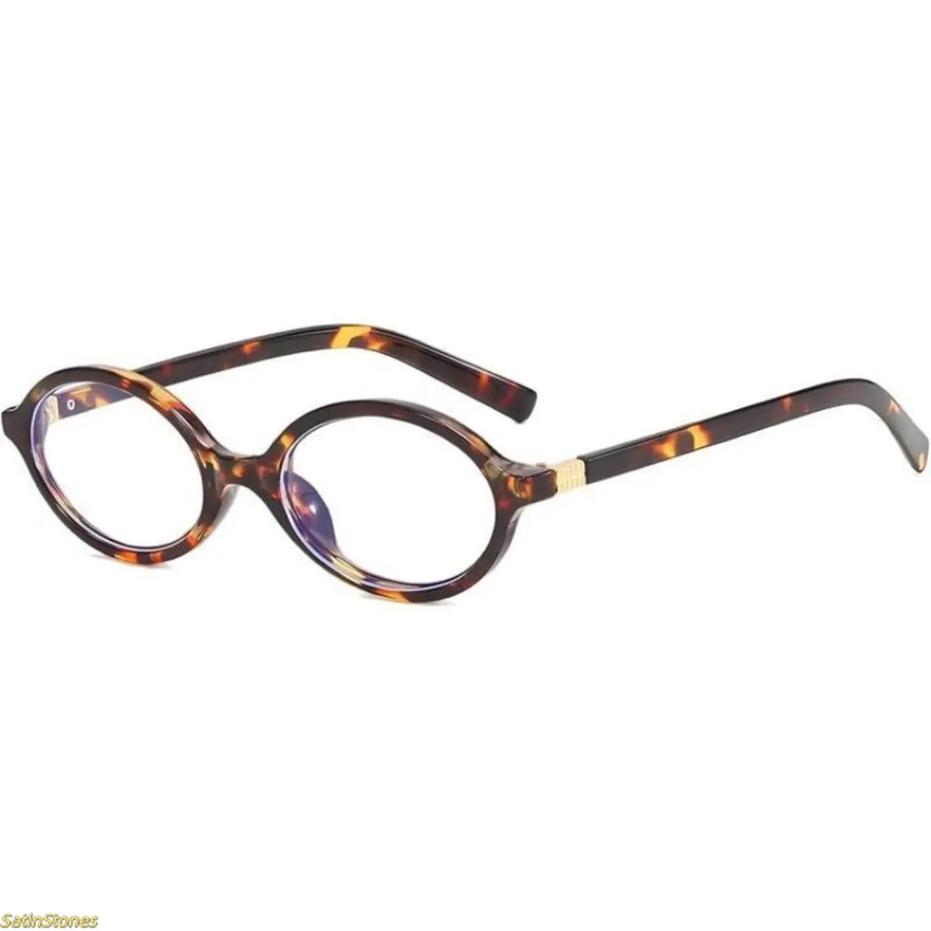 Blue Light Blocking Glasses, Retro Daily Fashion Eyewear, Unisex Oval Flat Top Small Frame With Transparent Clear Lens PC Frame Design, Lightweight Comfortable Anti Eye Strain Accessory for Office Screen Use And Daily Casual Wear