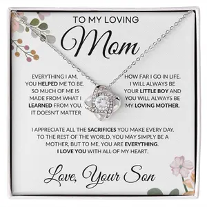 To My Loving Mom Necklace from Son | Love Knot Necklace, Necklace for Mother Day, from daughter, to mom, gift for mom, mom necklace, mother's day gift, mom birthday gift, necklace for mom, b NVHxoasp
