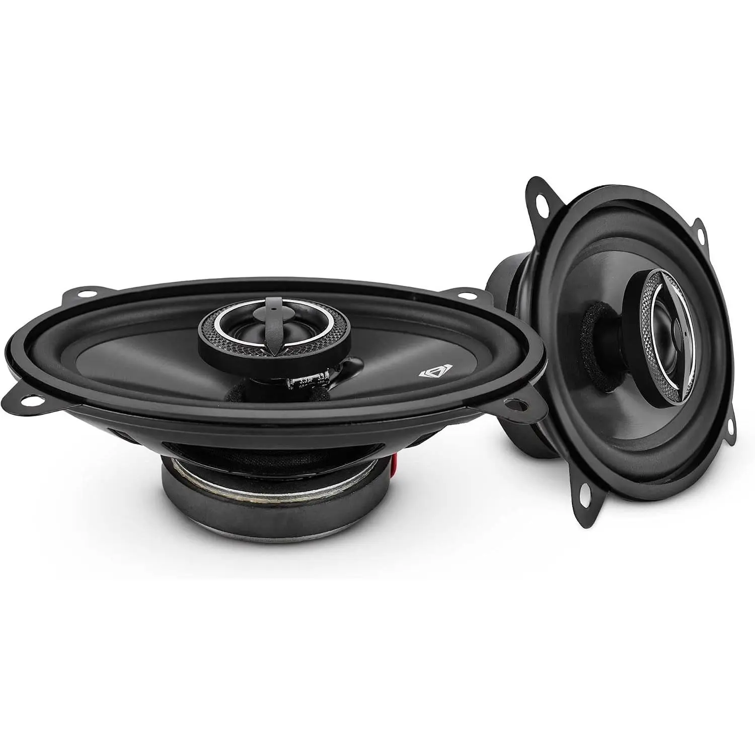 BLACK DIAMOND DIA-46.2 4x6 Coaxial Car Speakers – 2-Way Full Range Pair, 90W Max, 30W RMS, 4-Ohm Door Speakers with Paper Cone Woofer & Mylar Tweeter – Easy Install Car Audio Upgrade (2 Speakers)