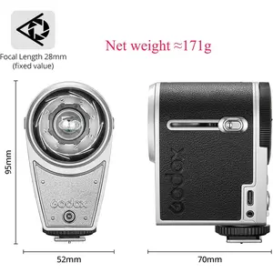 Godox Lux Cadet Retro Classic Camera Flash GN10 with 7 Levels Flash Power 6200K±300K with S1/S2 Optical Control On Camera Flash Built-in Battery for Camera,Lightweight Compact,Compatible Mountings Nikon/Sony/Canon/Fuji/Sigma/Leica/Panasonic/Olympus