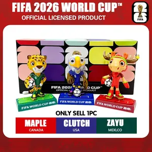 FIFA Licensed 2026 World Cup Mascot Figure Set – Maple (Canada), Zayu (Mexico), Clutch (USA) | 9cm/3.54inch Mini Collectible Soccer Toys, Premium Acrylic Display Gift, Souvenir & Desk Decor