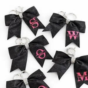 Custom Monogram Bow Keychain