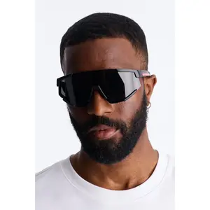 Striving Forward Sport Wrap Sunglasses - Black/Grey