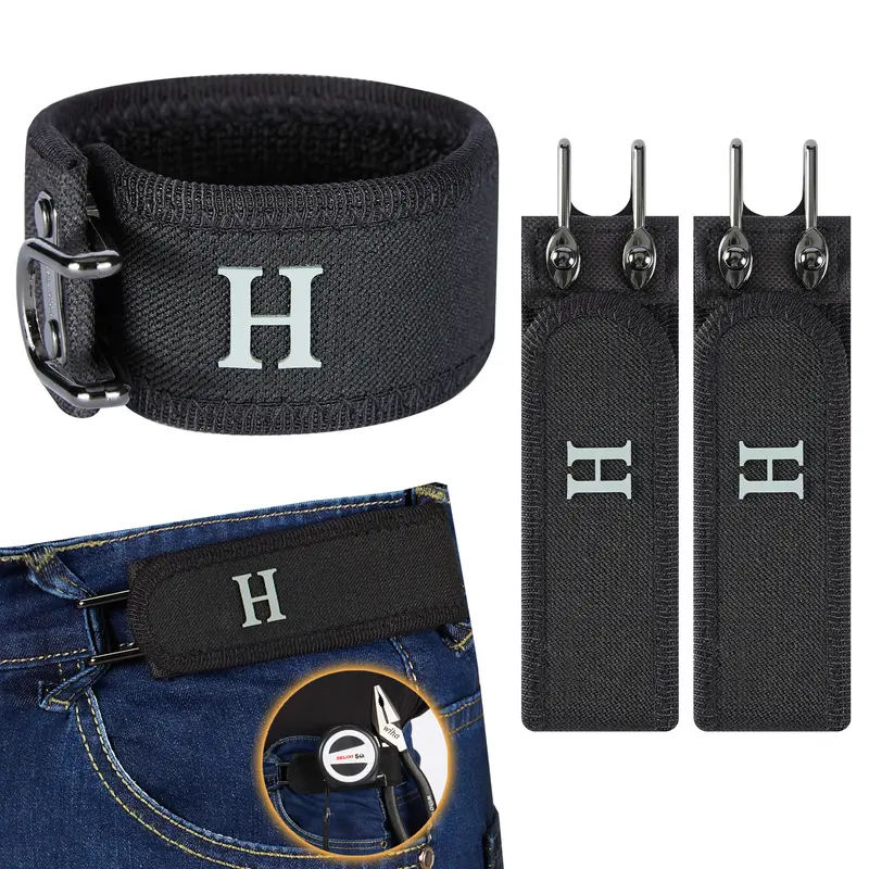 HAILTH Pro Elastic No Buckle Invisible Belt (2 Pack) for Men - Adjustable, Elastic Skinny, Black Waist, Belt for Jeans, Men's Accessories, Patented Design, Multiple Colors & Fits, Gift Box Included, Summer Outdoor Use,sohochic