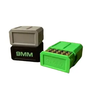 9mm Stackable Sliding Tray Ammo Container 25 Rounds Compact Dual Locking Mechanism EDC Range Day 3D Printed Secure Closure