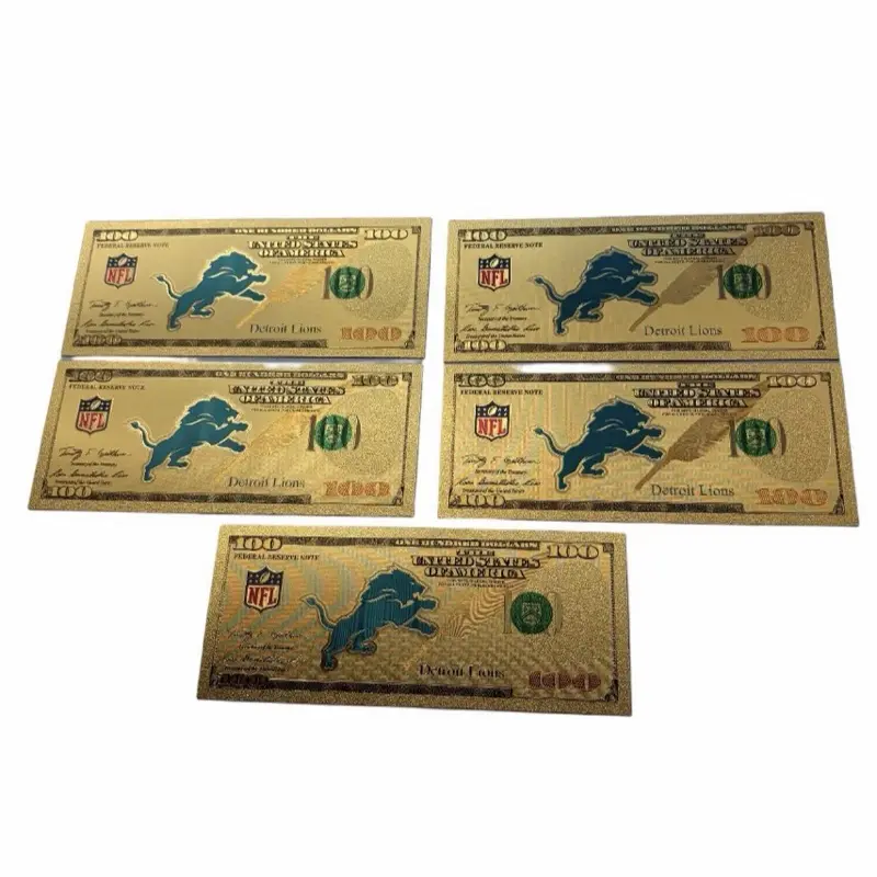 Detroit Lions Gold Foil Collectible Set, (NOT LEGAL TENDER)