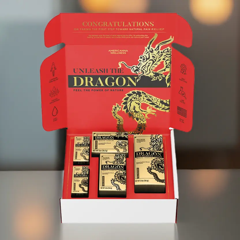 Dragon Max Strength Box Set Muscle & Joint Recovery Body Balm & Lotion for Workouts & Daily Discomfort Fast-Absorbing, Moisturizing, Massage Care, Pain Relief