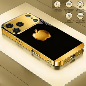 Luxury Pattern Tempered Glass Smartphone Case - Black Lining, Silk Accent, Electroplated Finish - Cellphone Protector Cover, Mobile Phone Accessory for iPhone 11,12,13,14,15,16,17 Plus Pro Max