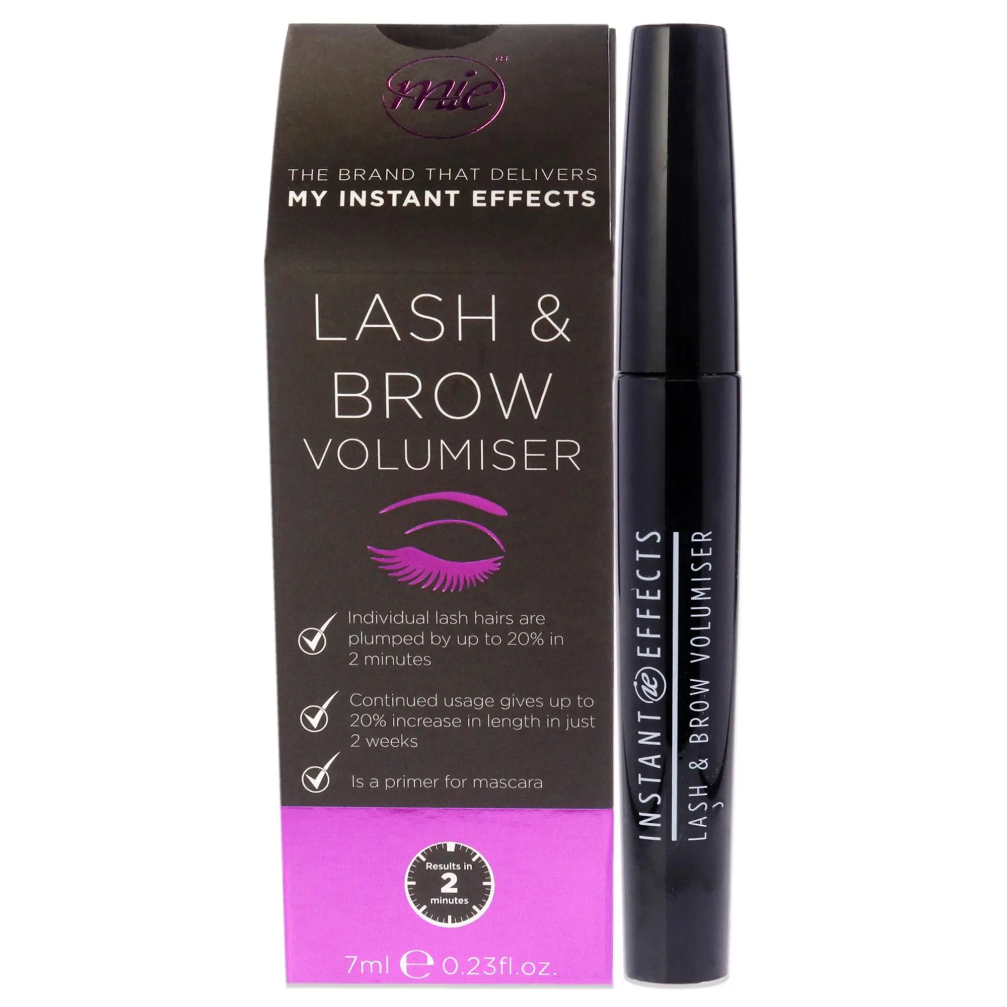 Instant Effects Unisex Lash and Brow Volumiser Cosmetic Makeup Primer - 0.23 fl oz, Apply Before Mascara