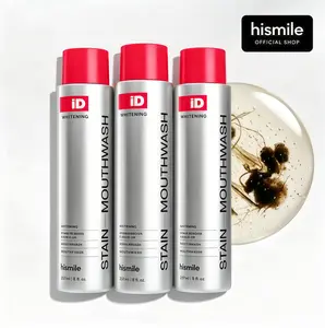 3 Piece Hismile iD Stain Whitening Mouthwash for White Teeth, Freshens Breath with Essential Oils 237ml