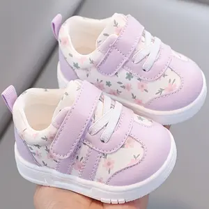Children's Sneakers, Lightweight Soft-Sole,-Resistant and Waterproof Toddler Sneakers, Casual Shoes First Walkers, Suitable 1-2-3 Year Old Girls and Boys, Indoor/Outdoor Flat Shoes Toddlers, Available in Purple/Pink/Beige