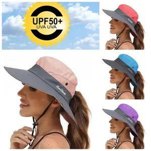 Women Sun Boonie beach Hat Summer activity Bucket Cap Wide Brim UV Protection Fishing, travel ,Quick-Dry Breathable Polyester Adjustable outdoor