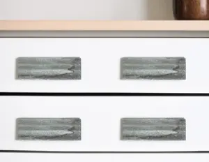 HomeRoots 635785 Gray Stone Rectangular Drawer Pull Knobs - Set of 6