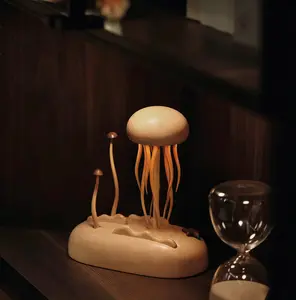 Moon Jellyfish · Kinetic Wooden Night Light -Decoration-Creative toys-Present-Wooden ornaments