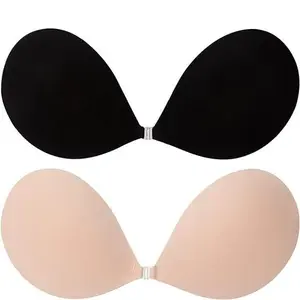 Adhesive Bra Push Up for Women 2 Pair, Sticky Invisible Lifting Bra, Backless Strapless Bras for Dress with Pasties