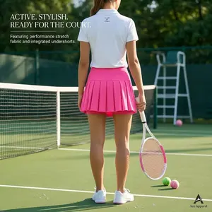 Girl's Athletic Pleated Tennis Skirt with Built-in Shorts - Workout Performance Skorts with Pockets for Kids 4-13 Years Old, Comfortable Breathable Fabric Perfect for Sports Training, Gym, Running, and Casual Wear