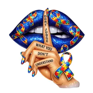 DONT JUDGE DTF TRANSFER FOR T-SHIRTS AND HOODIES Autism Awareness Ribbon Design for Custom T-Shirts & Apparel