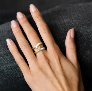 Funsanny Gold Hoop Ring Dainty Chunky Thick Hoop Diamond Cubic Zriconia Inlay Sleeper Tiny Delicate Boho Beach Simple Hypoallergenic Jewelry Gift for Her