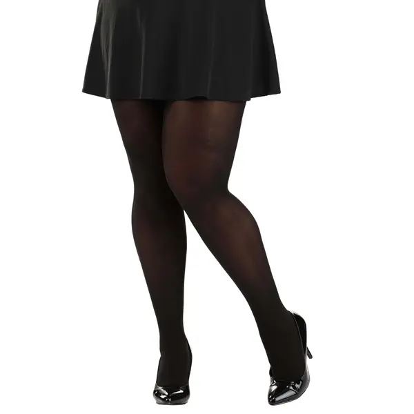 Women's Plus Opaque Black Tights