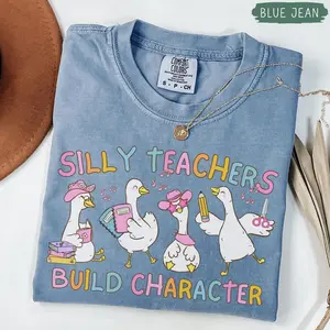Comfort Colors Silly Teacher Goose T-Shirt, Silly Goose Teacher, Cute Back to School Tee, Teacher Silly Goose, Funny Teacher Tee Elementary