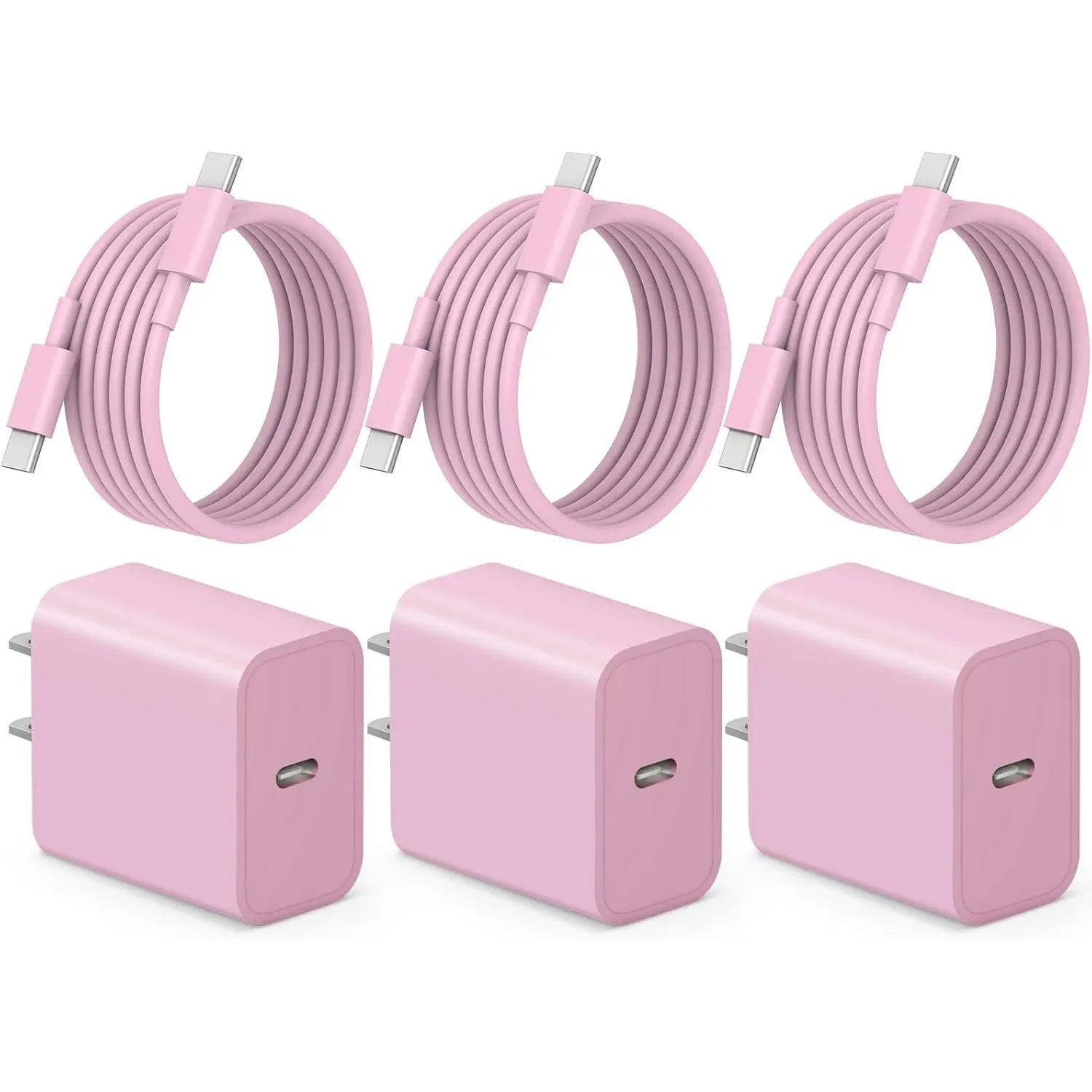 SANPRIO 3-Pack 20W Fast Charging PD20W Type C Charger with 10Ft USB C Cable for iPhone 16/15 Compatible with 2021 iPad Pro Smartphones Cellphones Electronic